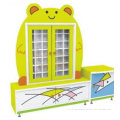 Plastic Kids Playroom Furniture Toy Cup Classified Shelf Yellow Bear Shape